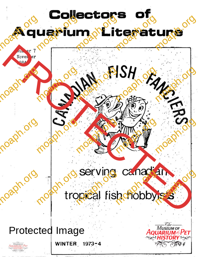 Collectors of Aquarium Literature-Number 7 November 1984