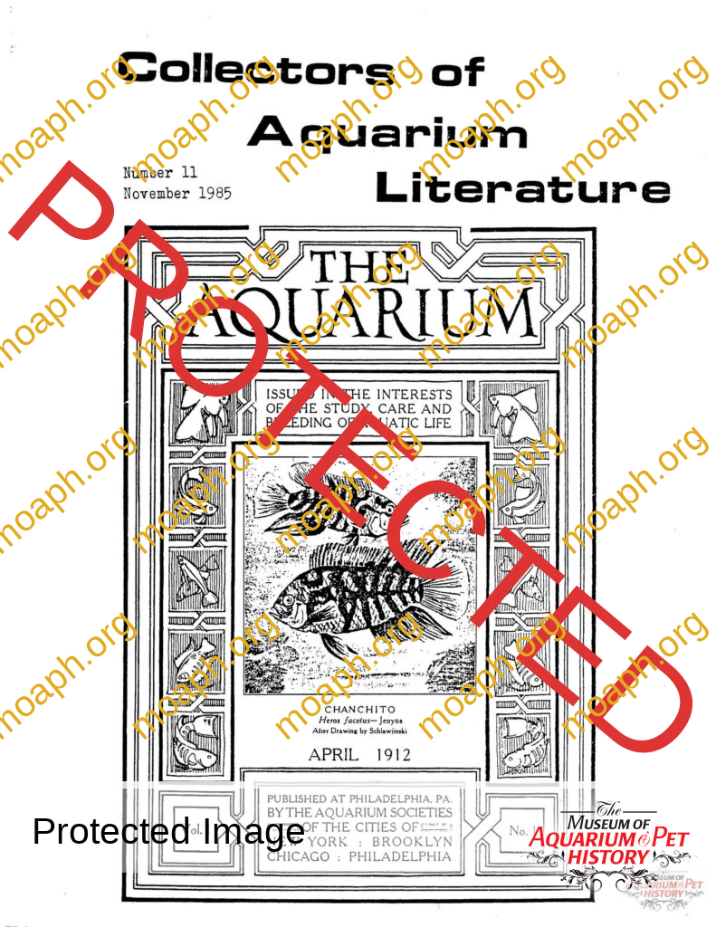 Collectors of Aquarium Literature - Number 11 November 1985