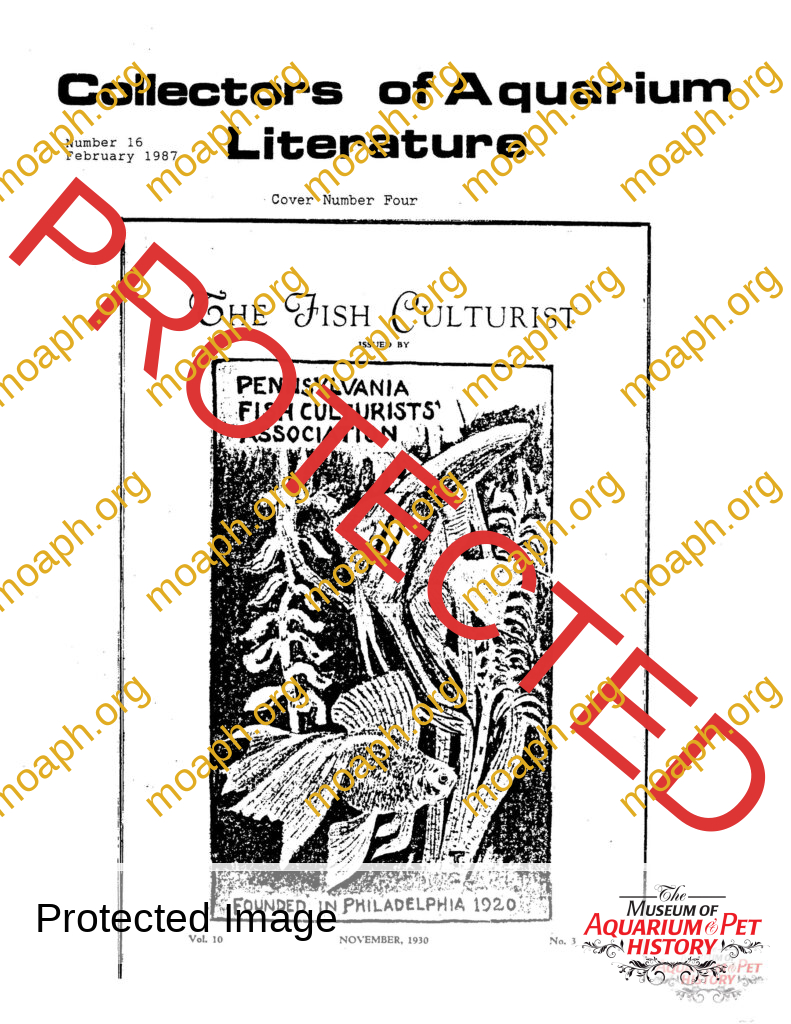 Collectors of Aquarium Literature - Number 16 February 1987