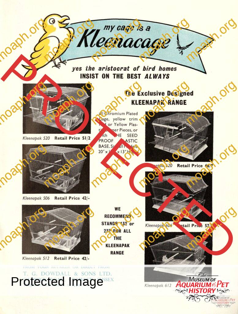 1962 Kleenacage Ad