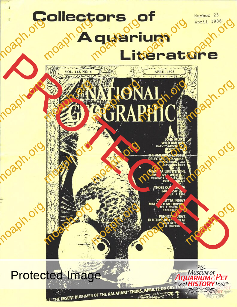 Collectors of Aquarium Literature - Number 23 April 1988