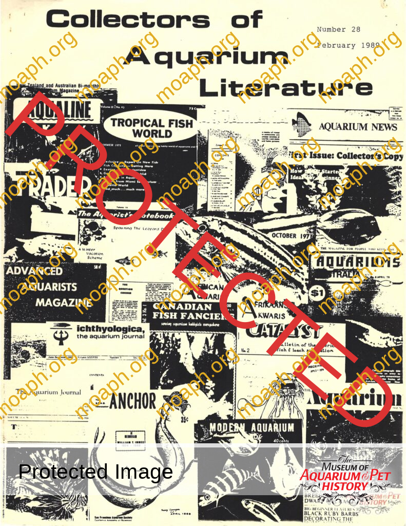 Collectors of Aquarium Literature - Number 28 February 1989