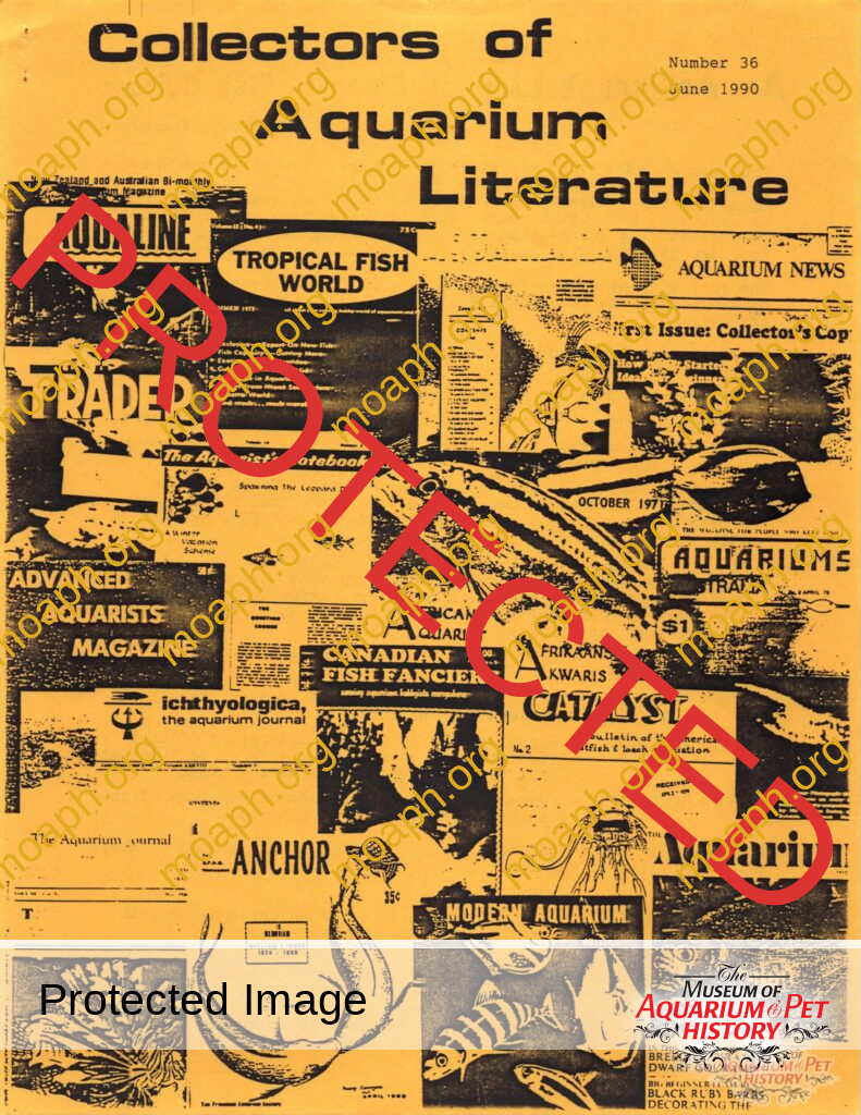 Collectors of Aquarium Literature - Number 36 June 1990