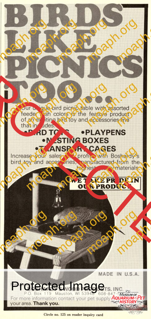 1984 Boshardy's Bird Picnic Table Ad