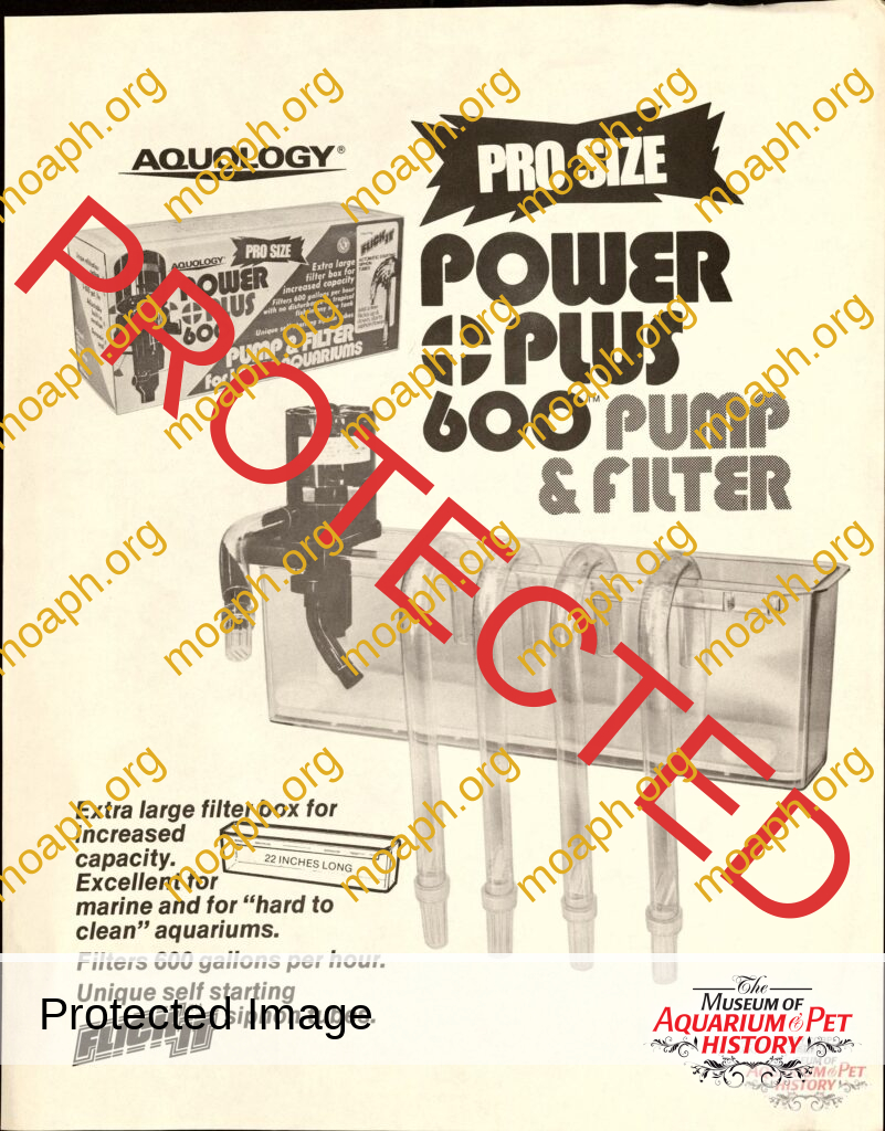 1977 Aquology Power Plus 600 Pump & Filter Ad