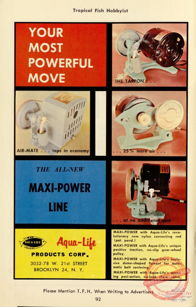 Aqua-Life Piston Pump 1961 Ad