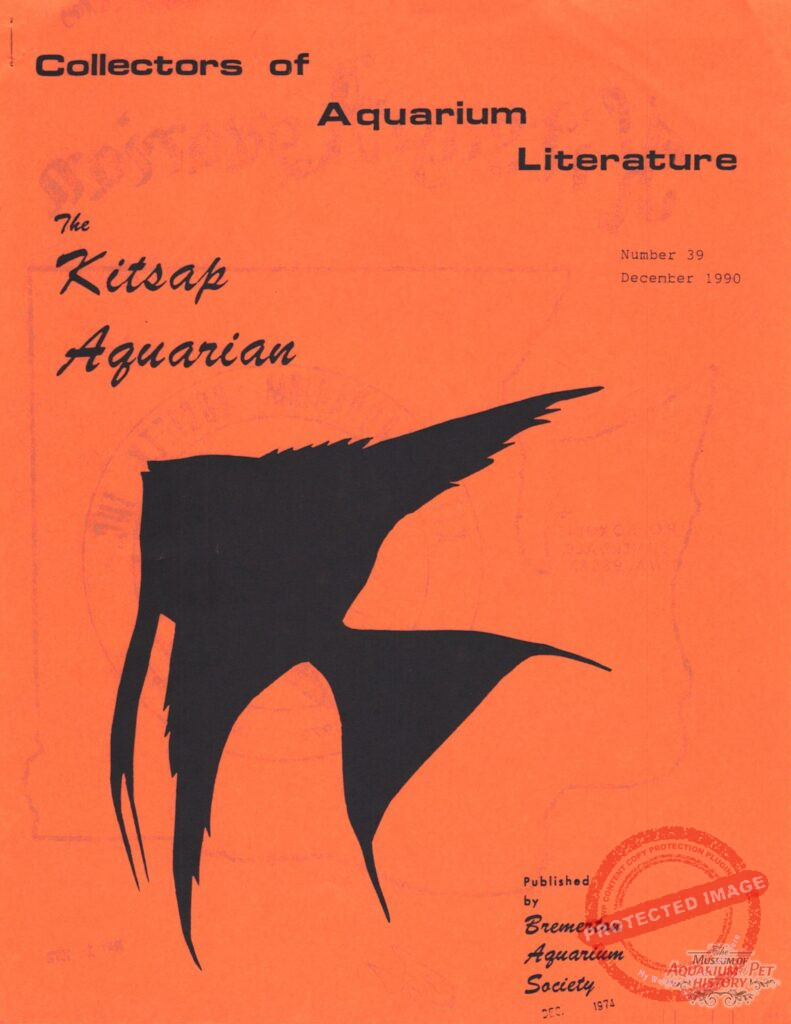 Collectors of Aquarium Literature - Number 39 December 1990