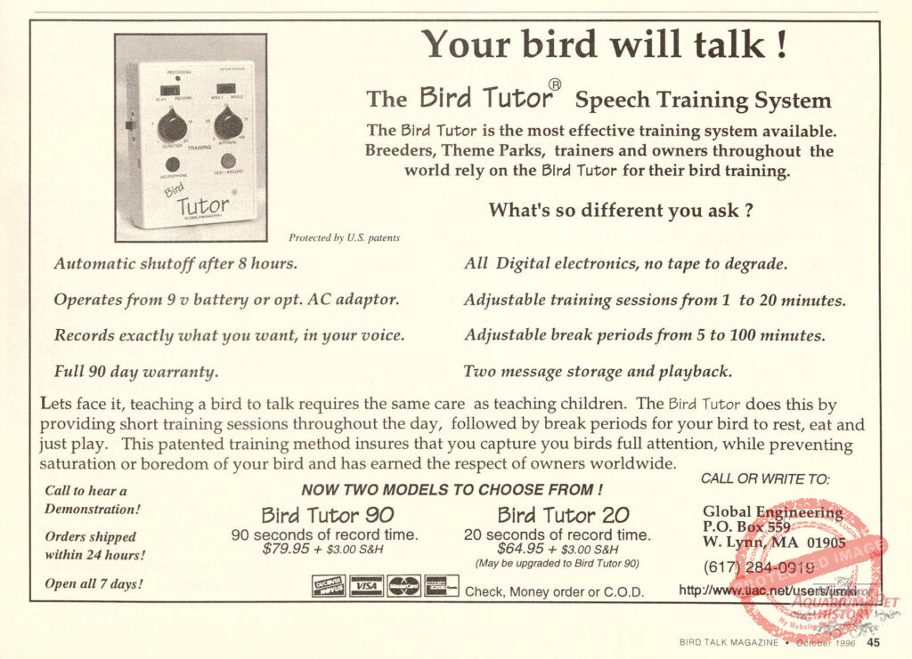 1996 Bird Tutor Ad