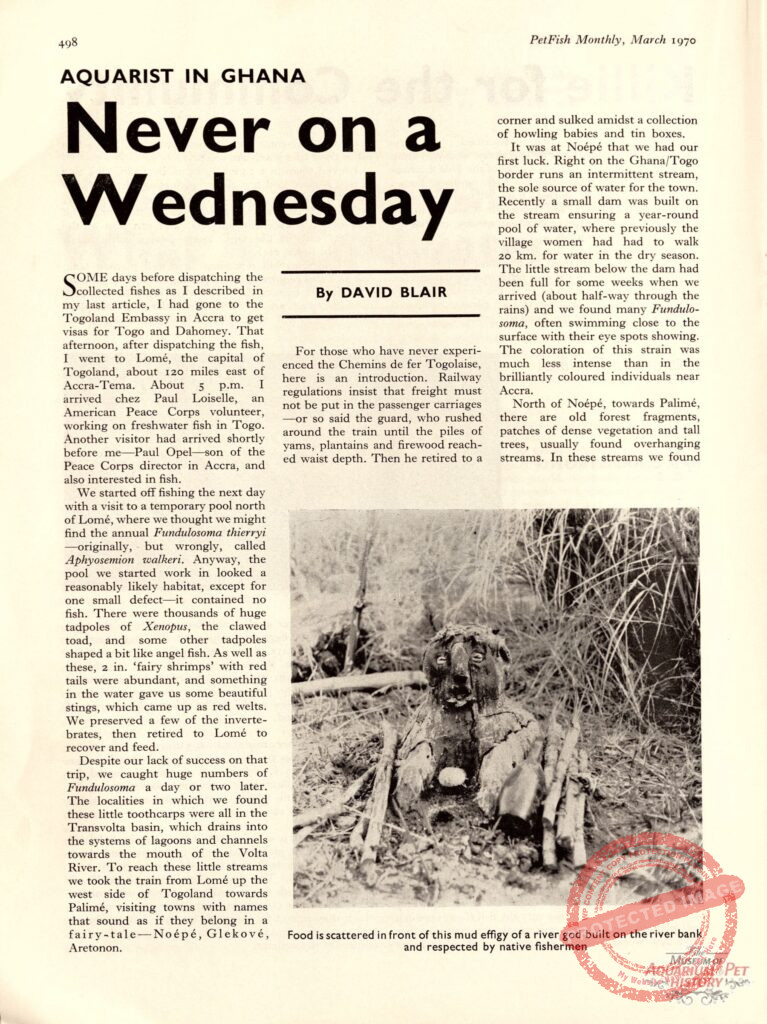 Aquarists in Ghana: Never on a Wednesday (Paul Loiselle, Paul Opel)