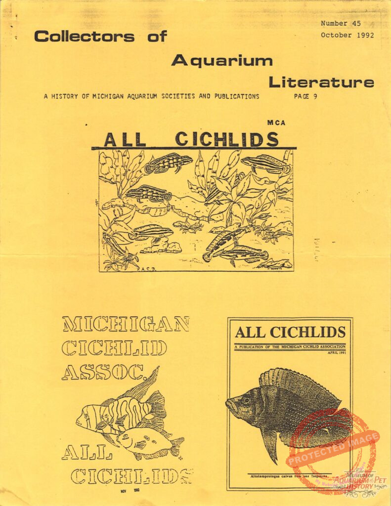 Collectors of Aquarium Literature - Number 45 October 1992