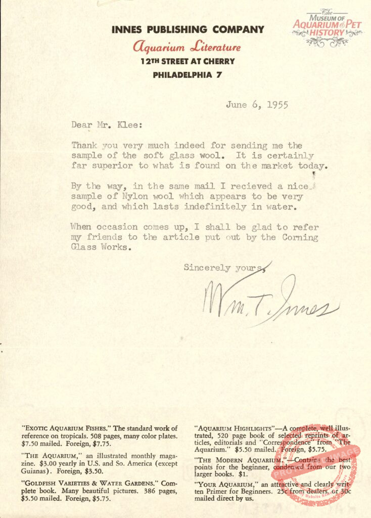 Letter to Mr. Klee 1955