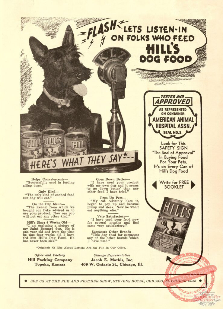 Hill's Dog Food 1938 Ad