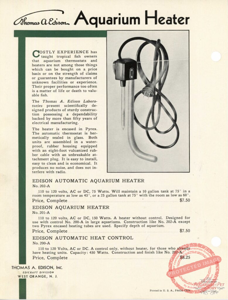 Thomas Edison Aquarium Heater