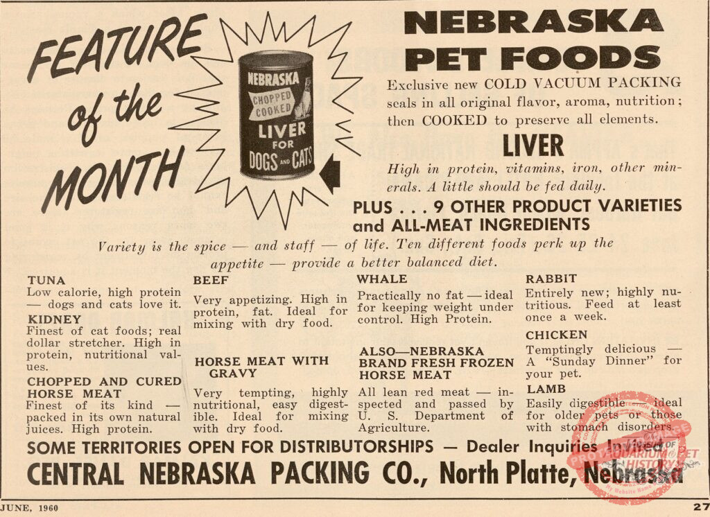 Nebraska Pet Foods 1960 Ad